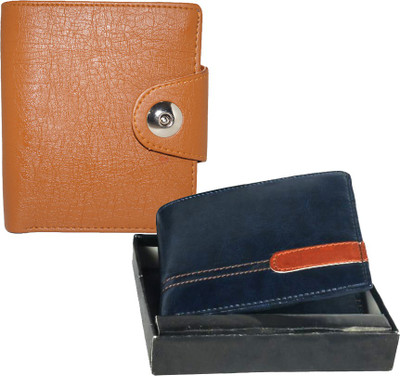 

Fillincart Men Brown, Blue Artificial Leather Wallet(9 Card Slots), Blue;brown