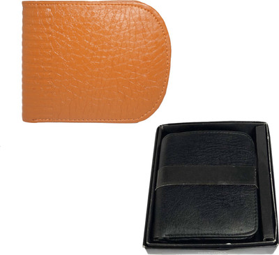 

Element Cart Men Formal Black Artificial Leather Wallet(5 Card Slots), Black;brown