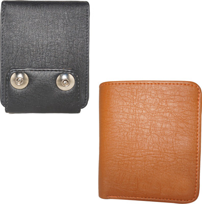 

Element Cart Men Casual, Formal Black Artificial Leather Wallet(4 Card Slots), Black;brown