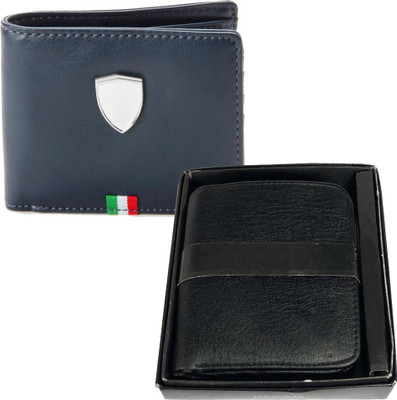 

Fillincart Men Black, Blue Artificial Leather Wallet(4 Card Slots)