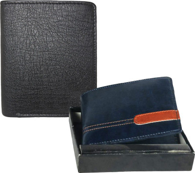 

Element Cart Men Casual Black Artificial Leather Wallet(6 Card Slots), Black;blue