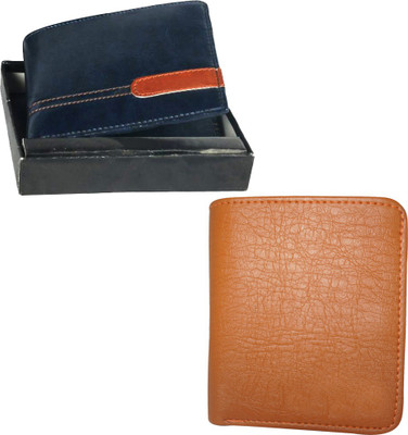 

Fillincart Men Brown, Blue Artificial Leather Wallet(9 Card Slots), Blue;brown