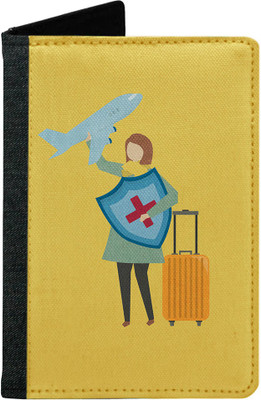 

MADANYU Women Yellow Fabric Document Holder(2 Card Slots)