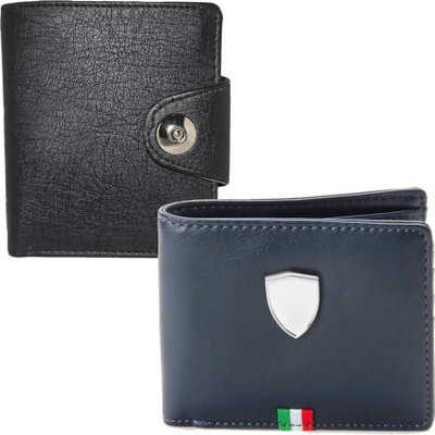 

Element Cart Men Casual, Formal Black Artificial Leather Wallet(4 Card Slots), Black;blue