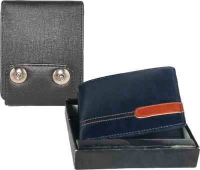 

Fillincart Men Black, Blue Artificial Leather Wallet(9 Card Slots)