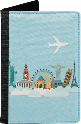 

MADANYU Women Blue Fabric Document Holder(2 Card Slots)