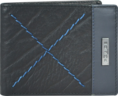 

Police Men Black Genuine Leather Wallet(6 Card Slots), Black/ navy