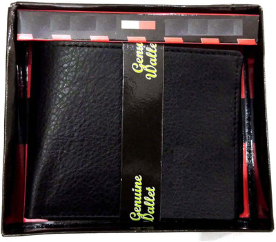 

radhe creation Men Black Genuine Leather Wallet(4 Card Slots)