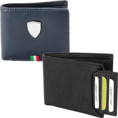

Element Cart Men Casual Blue Artificial Leather Wallet(6 Card Slots), Black;blue