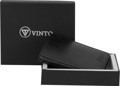 

Vinto Men Black Genuine Leather Wallet(6 Card Slots)