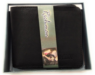 

radhe creation Men Black Genuine Leather Wallet(4 Card Slots)