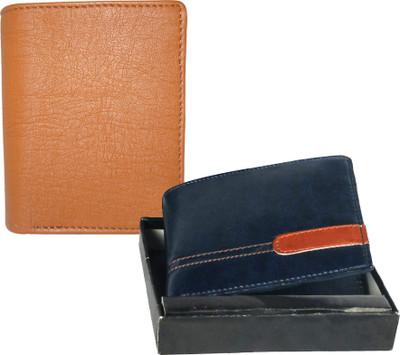 

Fillincart Men Brown, Blue Artificial Leather Wallet(9 Card Slots), Blue;brown
