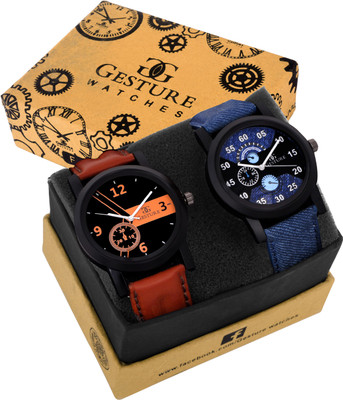 

Gesture 3496k-Set Of Two Combo Watch - For Men