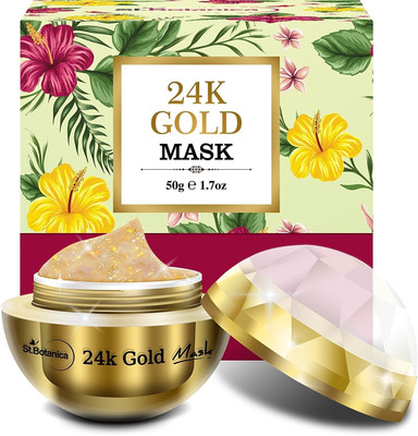 

StBotanica 24K Gold Face Mask (With Pure 24k Gold, Vitamin C, Retinol, Hyaluronic acid) Skin Brightening, Firming, Anti Aging Mask(50 g)