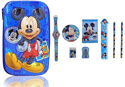 

Fully Combo Of Pencil Box With Stationary Item For School Going Kids, Birthday Party Return Gift Item, School Accessories, Stylish Pencil Box Zipper With Kids School Stationery Item And Watch, Pack Of 1
