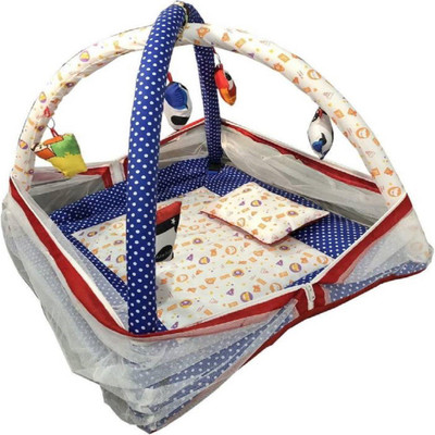 

Chote Janab Play Gym With Mosquito Net Princess Design - Blue Play Gym Crib(Fabric, Blue)