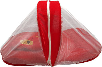 

Baby Corn Velvet Bedding set Mosquito Protector Cum Velvet Sleeping Bedding Set Extra Comfort Foldable Bed(Fabric, Red)