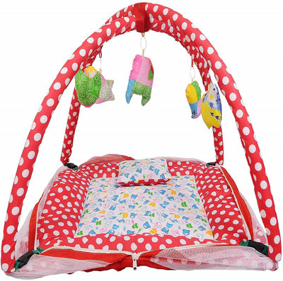 

Chote Janab Play Gym With Mosquito Net Princess Design - Red Play Gym Crib(Fabric, Red)