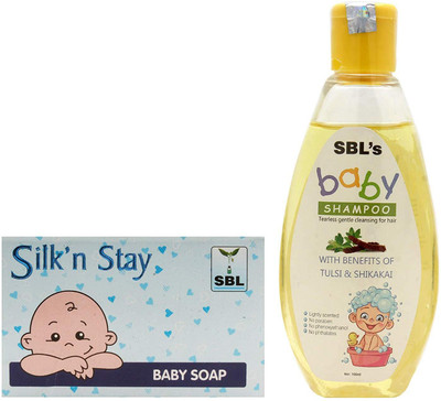 

SBL Silk' n Stay Baby Soap, 75 gm and Baby Hair Treatment Shampoo, 100 ml- Pack of 2(Yellow)