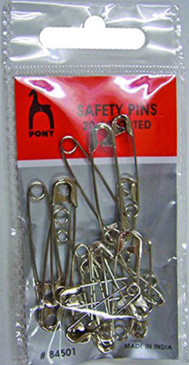 

Pony Safety Pins -Mix Size Set of 3 Packet, 20 Pins in 1 Packet Total 60 Safety Pins(Silver)