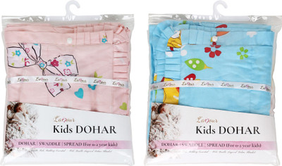 

L'amour Printed  Quilt(Cotton, Pink, Blue, Blue;pink