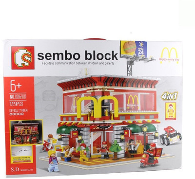 

Sanyal Awesome Restaurant 1729 pcs - 4 in1 Building Block Construction Toy, Creativity and Imagination, Large Size Toy (Multicolored)(Multicolor)