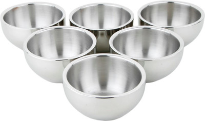 

Homeish Katori Set / Bowls Stainless Steel Bowl Set(Silver, Pack of 6)