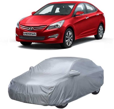 HAWKERR Car Cover For Hyundai Verna Transform (With Mirror Pockets)(Silver)