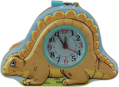 

ZEVORA Yellow Dinosaur Coin Bank with Lock & Table Analog Alarm Clock Coin Bank(Multicolor)