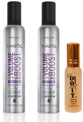 

Oriflame Sweden two Hairx Volume Boost Styling Hair Mousse Hair Styler 200 ml with one do it perfume 30 ml(Set of 3)