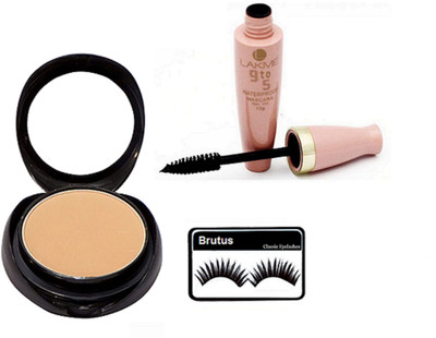 

BRUTUS Eyelashes, Mac Two Way Compact, 9 to 5 Waterproof mascara(Set of 3)