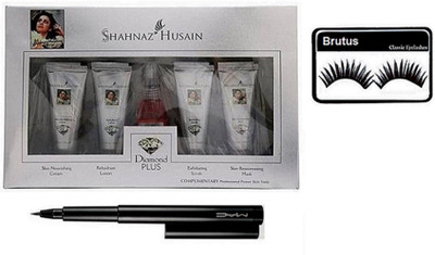 

BRUTUS Eyelashes, Mac pen Eyeliner, Shahnaz Husain Diamond Facial Kit(Set of 3)