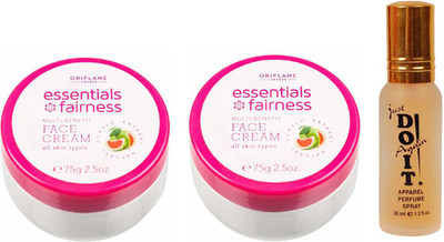 

Oriflame Sweden two Essentials Fairness Multi-Benefit Face Cream (75 ml) with one do it perfume 30 ml(Set of 3)