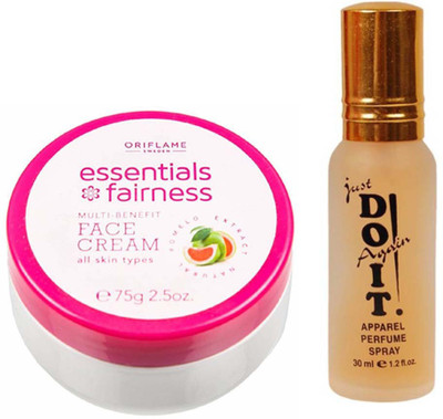 

Oriflame Sweden Essentials Fairness Multi-Benefit Face Cream (75 ml) with one do it perfume 30 ml(Set of 2)