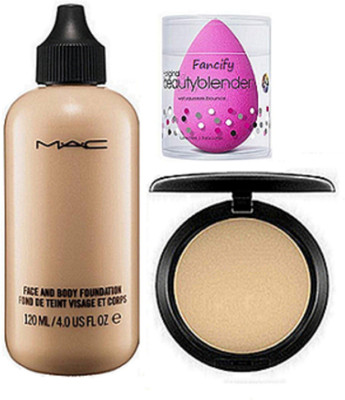 

Fancify Sponge Puff with Face & Body Liquid Mac Foundation, Studio Fix Compact(Set of 3)