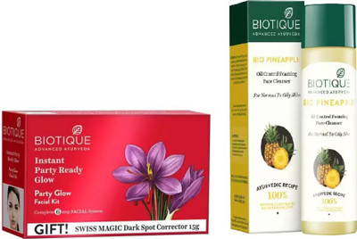 

BIOTIQUE BIO Party Glow Facial Kit, Pineapple Oil Control Face Cleanser For Normal To Oil Skin(Set of 2)