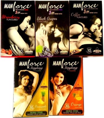 

Manforce 3in1 50s Condoms Combo pack of 3 flavors Condom(Set of 5, 50S)
