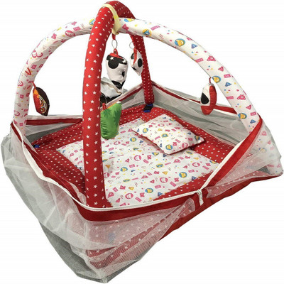 

Chote Janab Play Gym With Mosquito Net Princess Design - Red Play Gym Crib(Fabric, Red)
