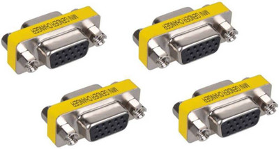 

ShopyBucket (Pack of 4) VGA Female to Female Mini Gender Changer USB Adapter (Silver) VGA Cable(Cumputor, Silver)