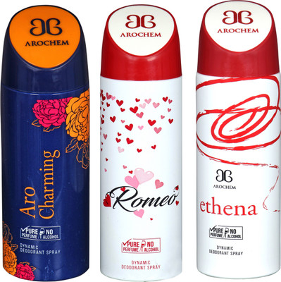 

Arochem B-89 DEODORANT SPRAY NO ALCOHOL PURE PERFUME DYNAMIC BODY SPRAY Deodorant Spray Deodorant Spray - For Men & Women(200 ml, Pack of 3)