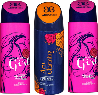 

Arochem B-328 DEODORANT SPRAY NO ALCOHOL PURE PERFUME DYNAMIC BODY SPRAY Deodorant Spray Deodorant Spray - For Men & Women(200 ml, Pack of 3)