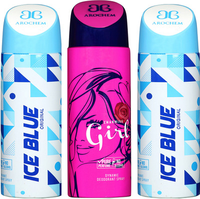 

Arochem B-303 DEODORANT SPRAY NO ALCOHOL PURE PERFUME DYNAMIC BODY SPRAY Deodorant Spray Deodorant Spray - For Men & Women(200 ml, Pack of 3)