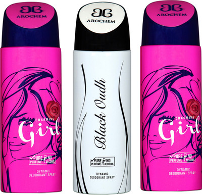 

Arochem B-333 DEODORANT SPRAY NO ALCOHOL PURE PERFUME DYNAMIC BODY SPRAY Deodorant Spray Deodorant Spray - For Men & Women(200 ml, Pack of 3)