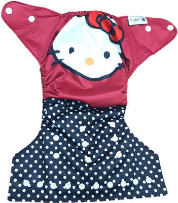 

Triple B Reusable Baby Washable Cloth Diaper Nappies / Reusable Cover Diaper (Without Insert Pad) - Hellokitty - L