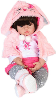 

Ritzkart 100% Realistic Silicon Skin Care 1 Year Baby Doll(Pink)