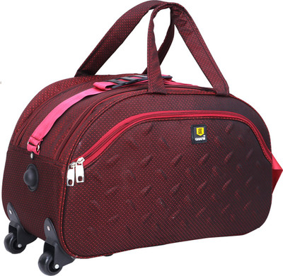 

GHAFM (Expandable) Unisex Lightweight Waterproof 24 Inch/40 litres Travel Bags(Red) Duffel Strolley Bag(Red)