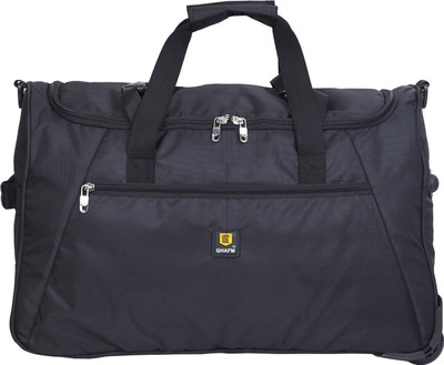 

GHAFM (Expandable) Trolley Duffle Bag With Wheels(Black)-20 Inch Travel Duffel Bag(Black)