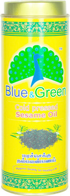 

blue and green Cold Pressed Sesame Oil Sesame Oil Tin(1000 ml)