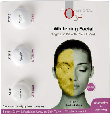 

O3+ Whitening Facial Kit Includes Milk Wash, Microderma Brasion, Whitening Cream and Peel Off Mask 45 g(Set of 4)