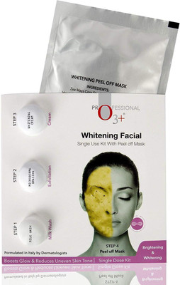 

O3+ Whitening Facial Kit Includes Milk Wash, Microderma Brasion, Whitening Cream and Peel Off(45 g)